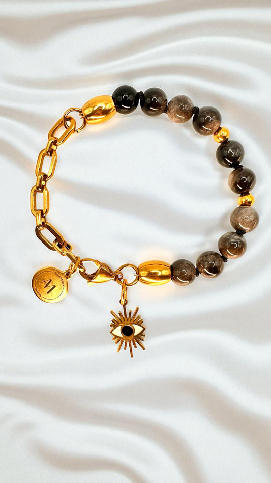 Armband Obsidian Flower-of-life AMA