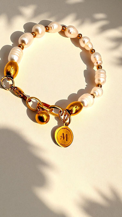 Armband Pearl Gold bead AMA