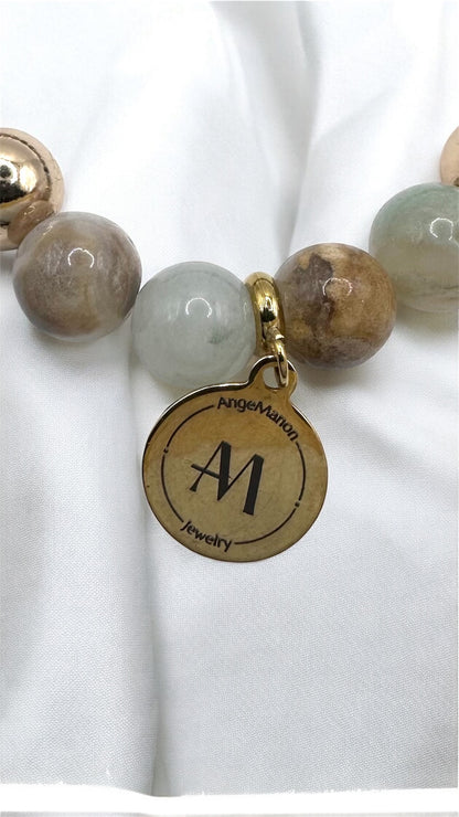 Armband Amazonit and Gold AMA