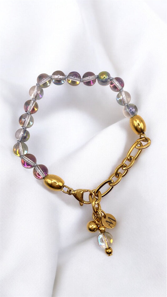 Armband Iridescent Blue Pearl AMM