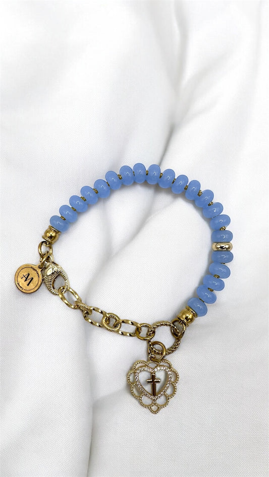 Armband Aqua Cross Heart AMA