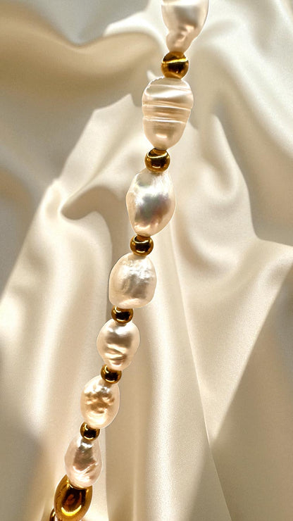 Kette Pearl Gold bead AMA