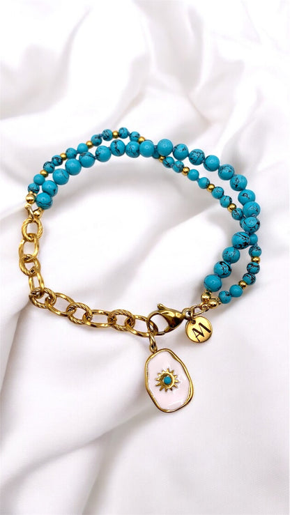 Armband Turquoise and White AMM