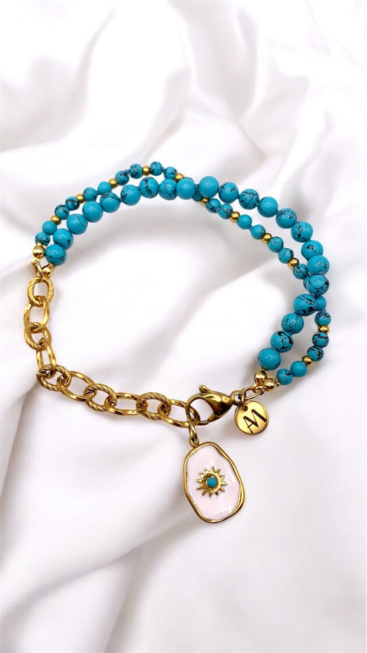 Armband Turquoise and White AMM