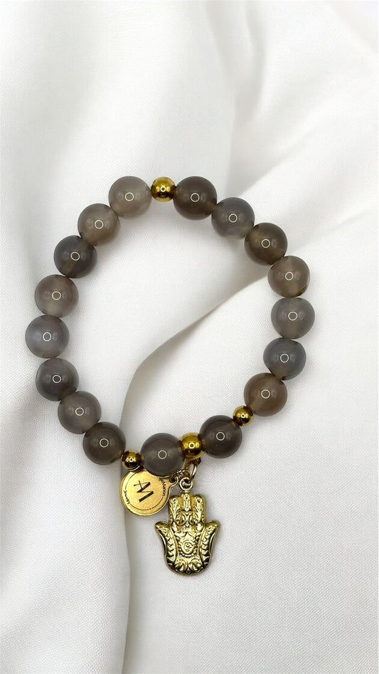 Armband Grey Hamsa-Hand AMA