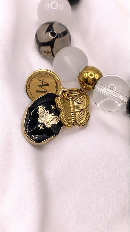 Armband Black and White Butterfly AMM