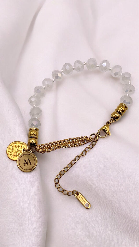 Armband White Crystal Plate AMM