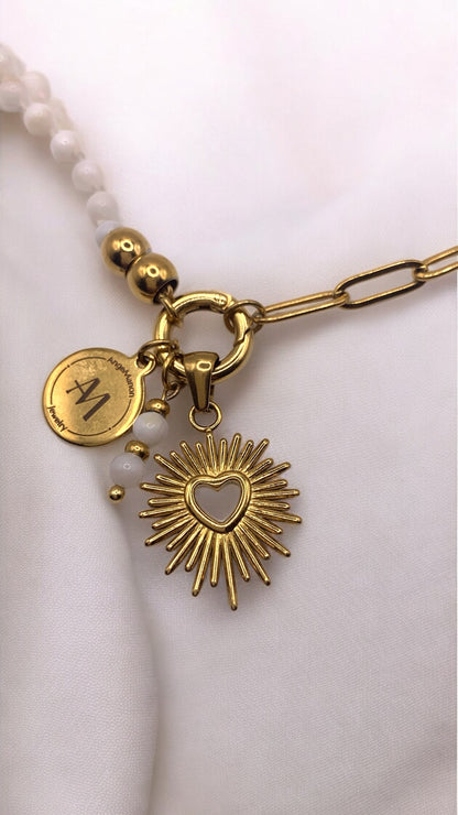 Armband White Heart AMM