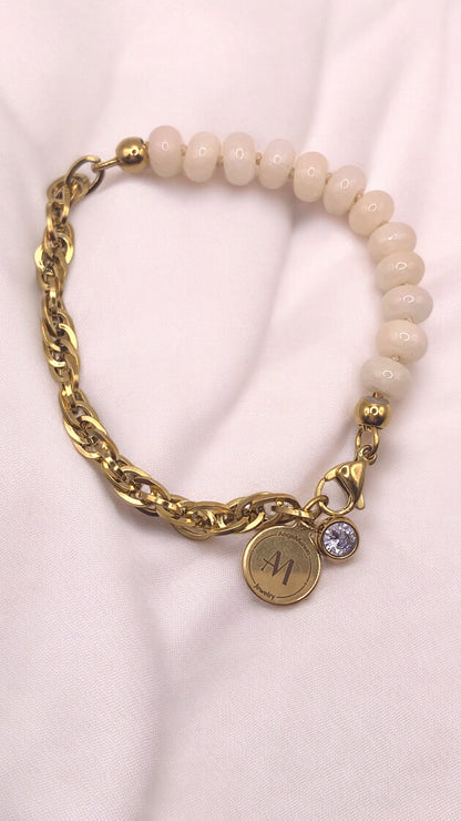 Armband Beige Safety Pin AMM