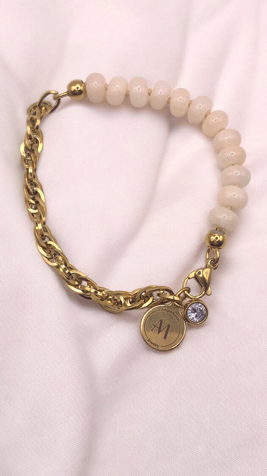 Armband Beige Safety Pin AMM
