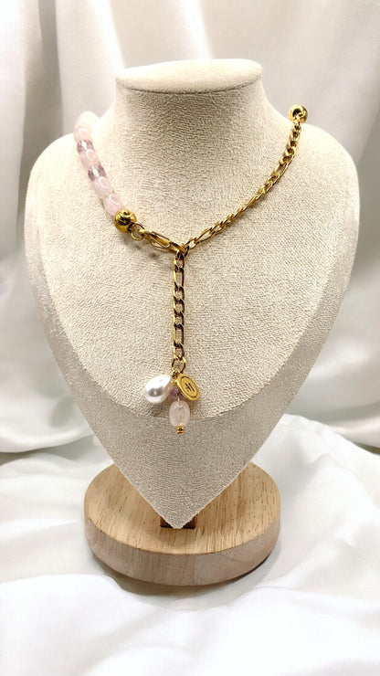 Kette Rose Quartz with Opal AMM