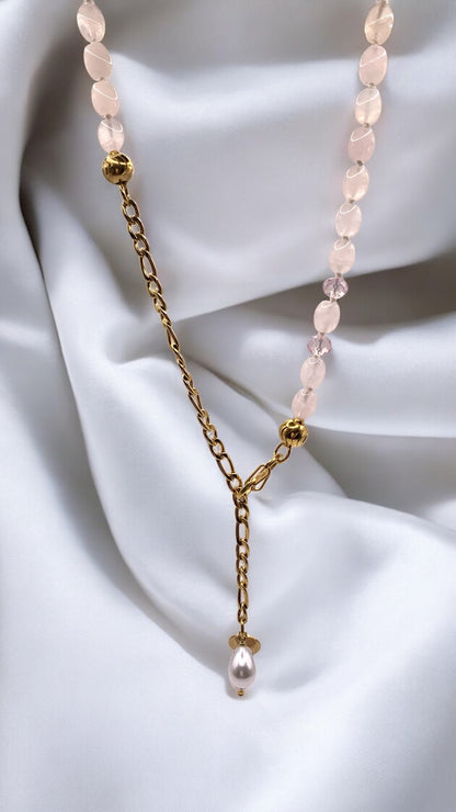 Kette Rose Quartz with Opal AMM